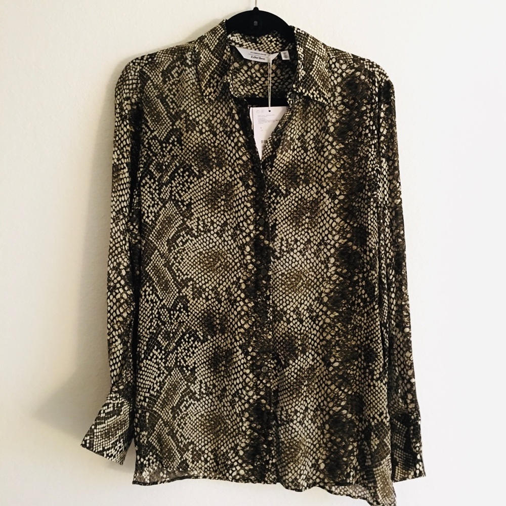 & Other Stories Printed Button Up Silk Shirt